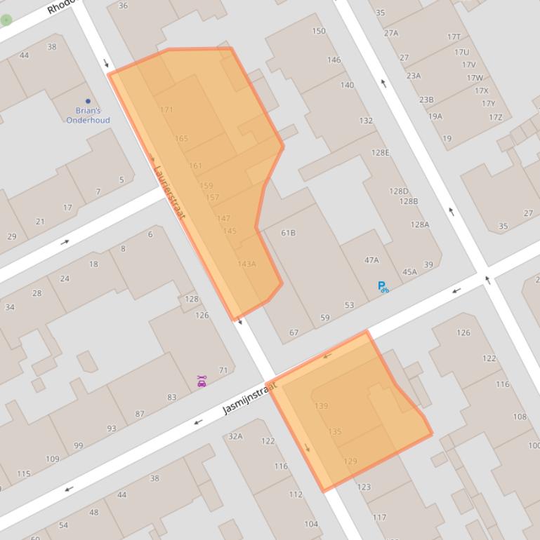 Kaart van postcodegebied 2563SG.