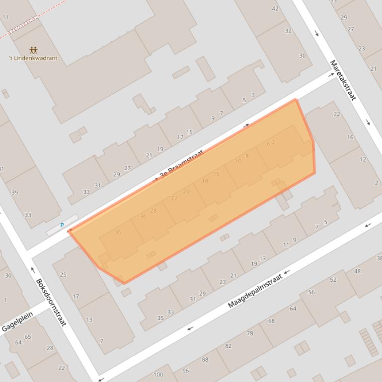 Kaart van postcodegebied 2563TL.