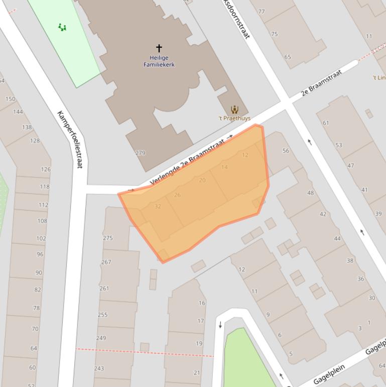 Kaart van postcodegebied 2563TZ.