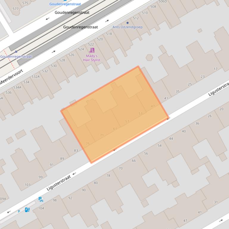 Kaart van postcodegebied 2563VB.