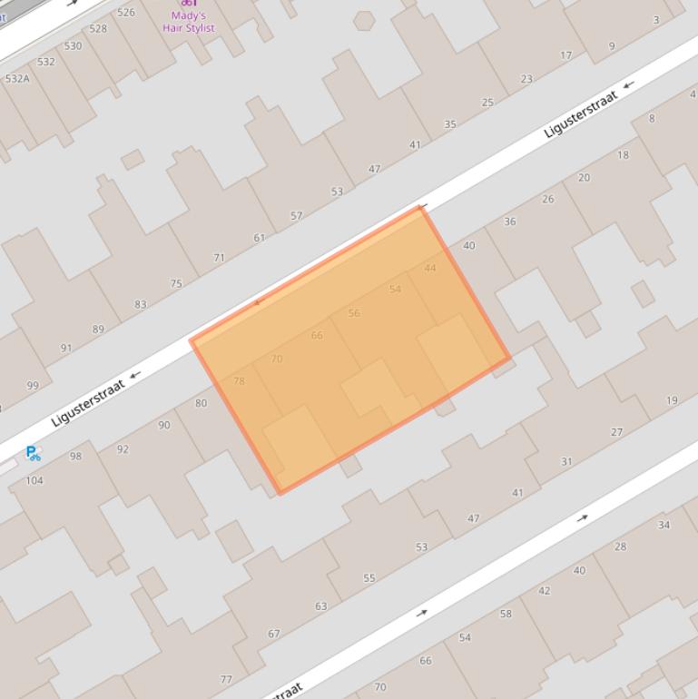 Kaart van postcodegebied 2563VE.