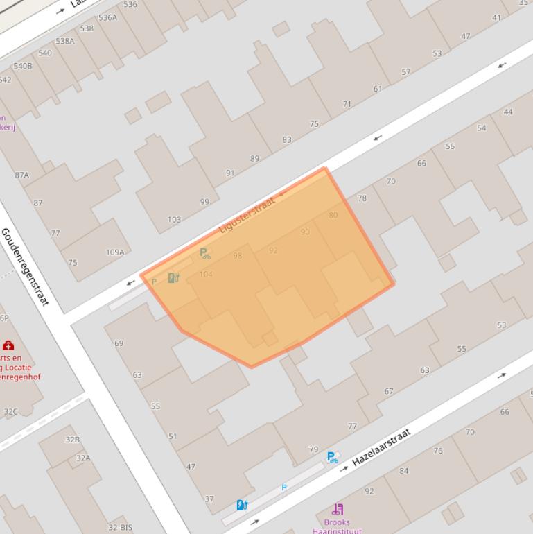 Kaart van postcodegebied 2563VG.