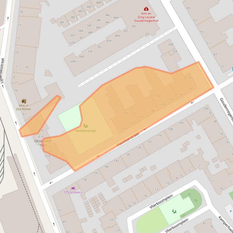 Kaart van postcodegebied 2563VK.