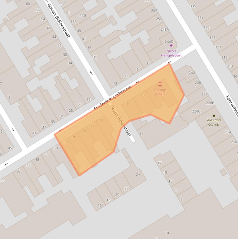 Kaart van postcodegebied 2563VX.