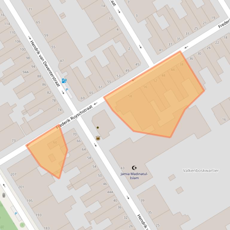 Kaart van postcodegebied 2563VZ.