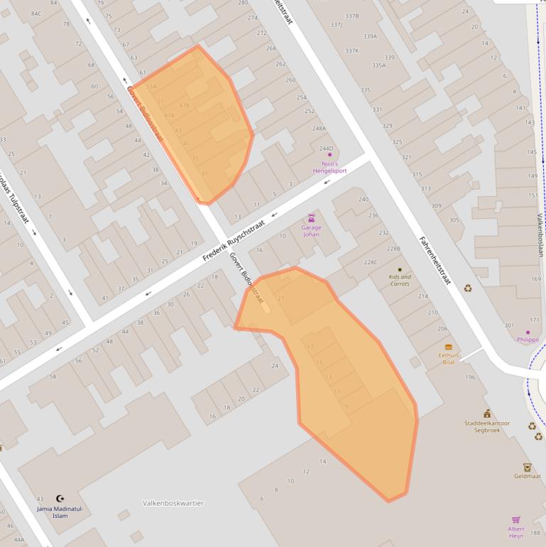 Kaart van postcodegebied 2563XC.