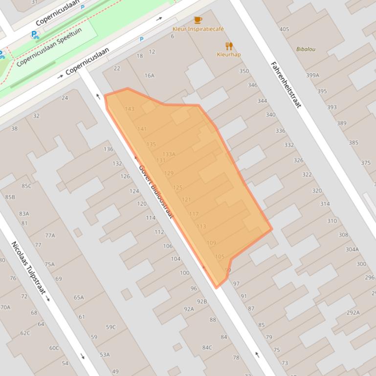 Kaart van postcodegebied 2563XE.