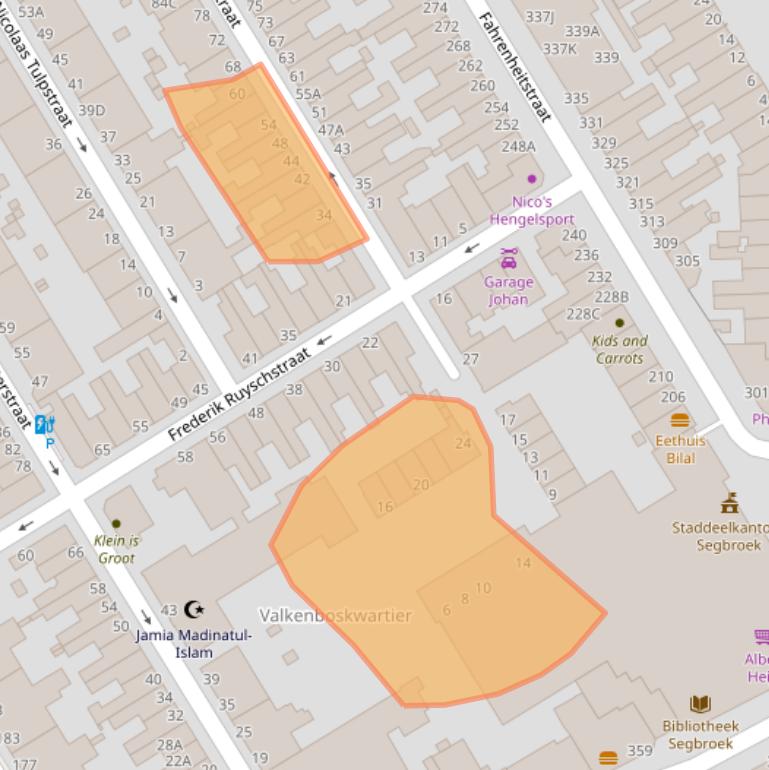 Kaart van postcodegebied 2563XG.