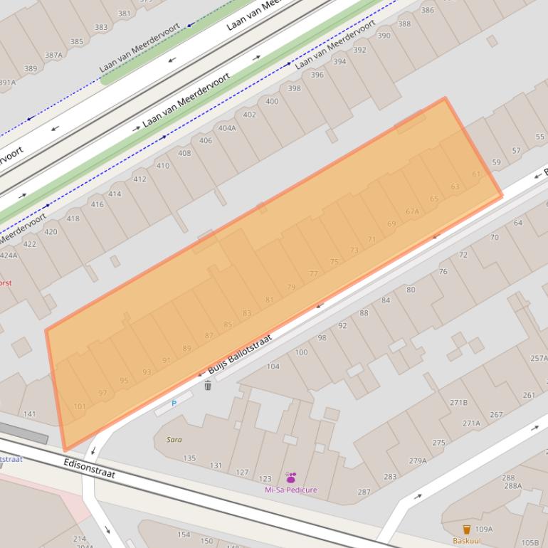 Kaart van postcodegebied 2563ZK.