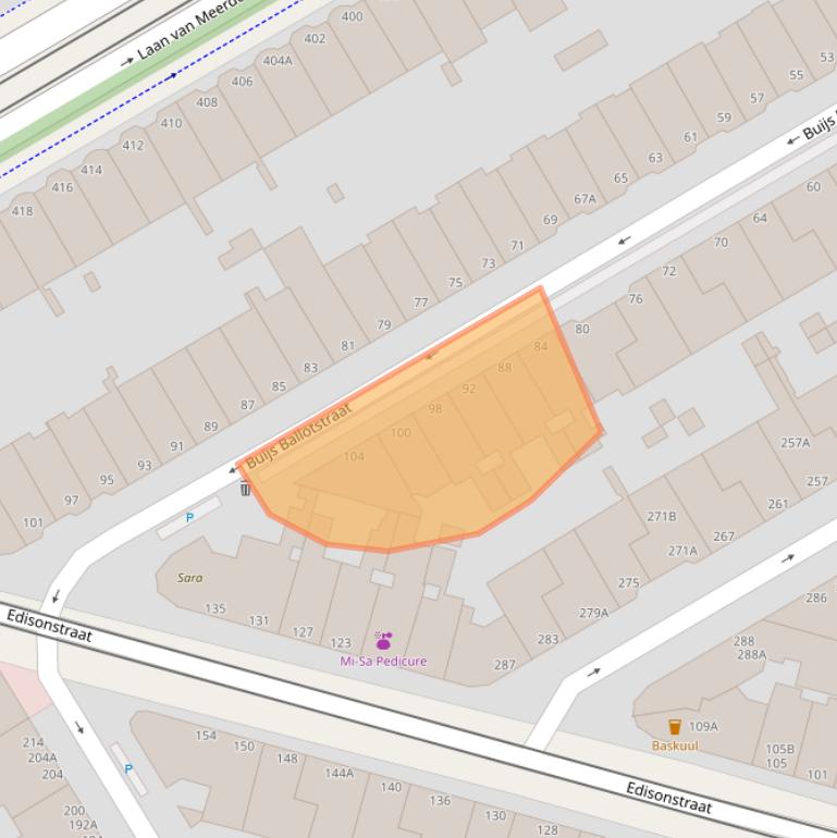 Kaart van postcodegebied 2563ZN.