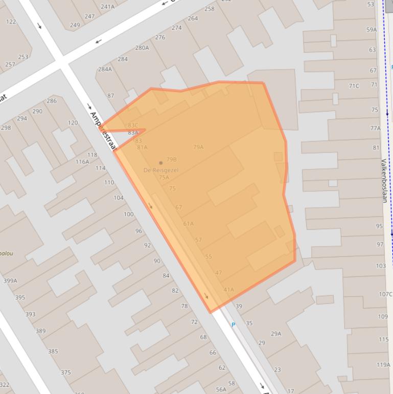 Kaart van postcodegebied 2563ZR.