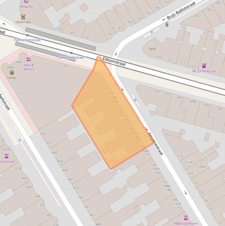 Kaart van postcodegebied 2563ZZ.