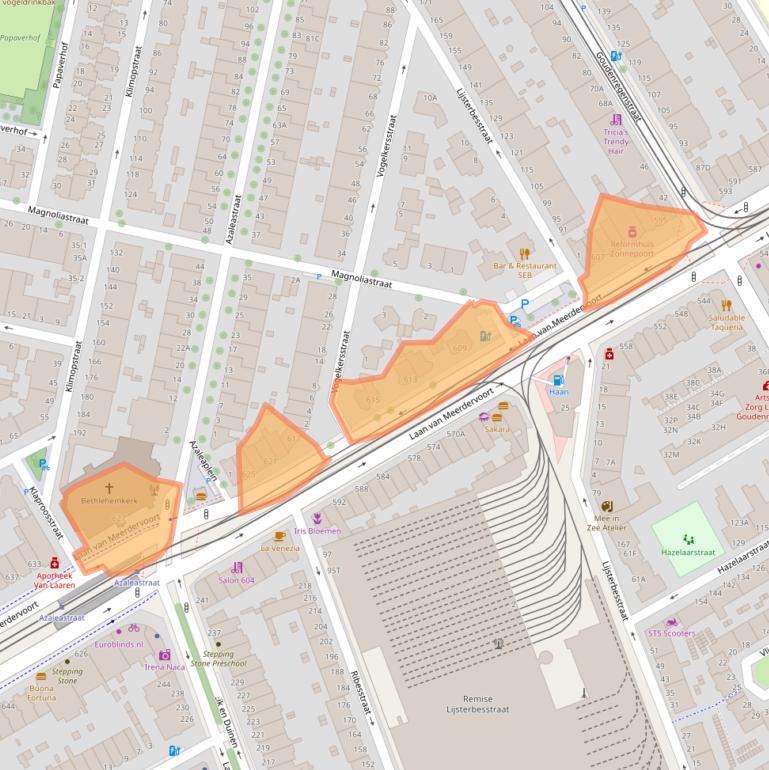 Kaart van postcodegebied 2564AA.