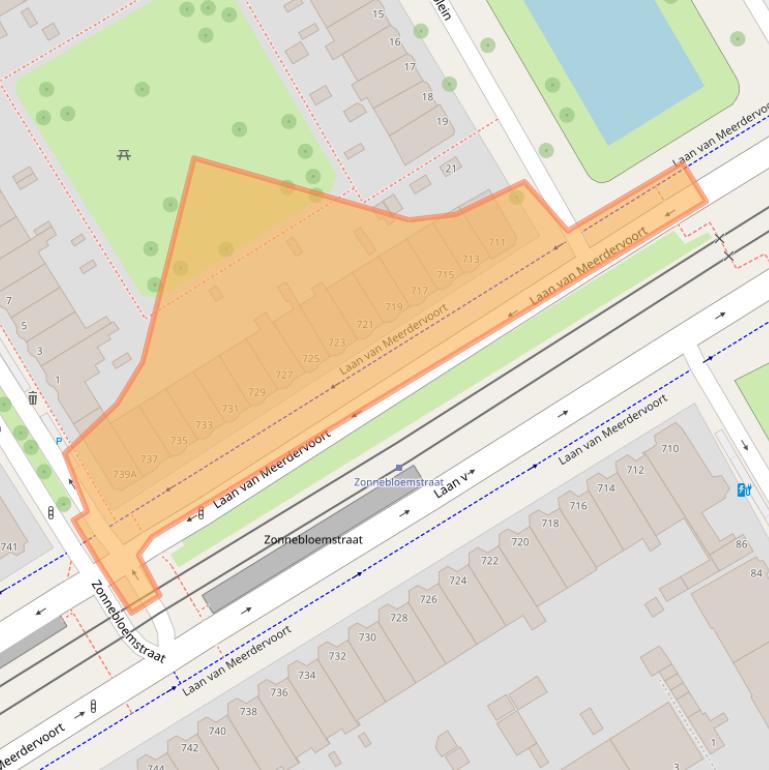 Kaart van postcodegebied 2564AD.