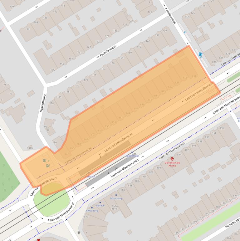 Kaart van postcodegebied 2564AH.