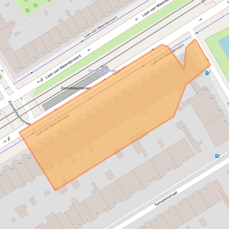 Kaart van postcodegebied 2564AN.