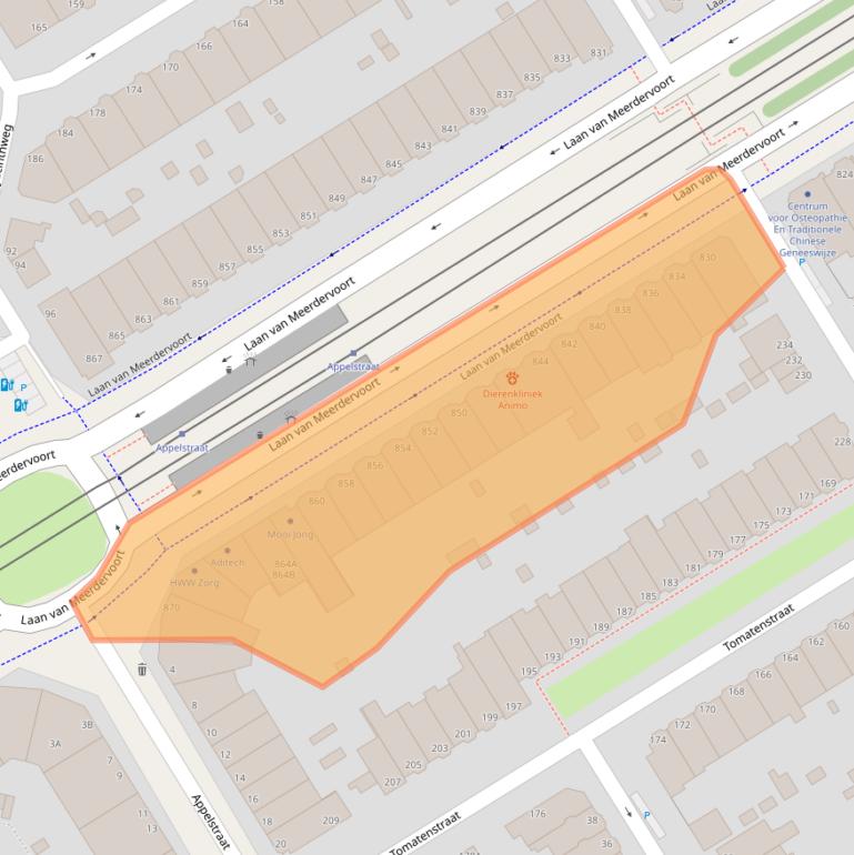 Kaart van postcodegebied 2564AS.
