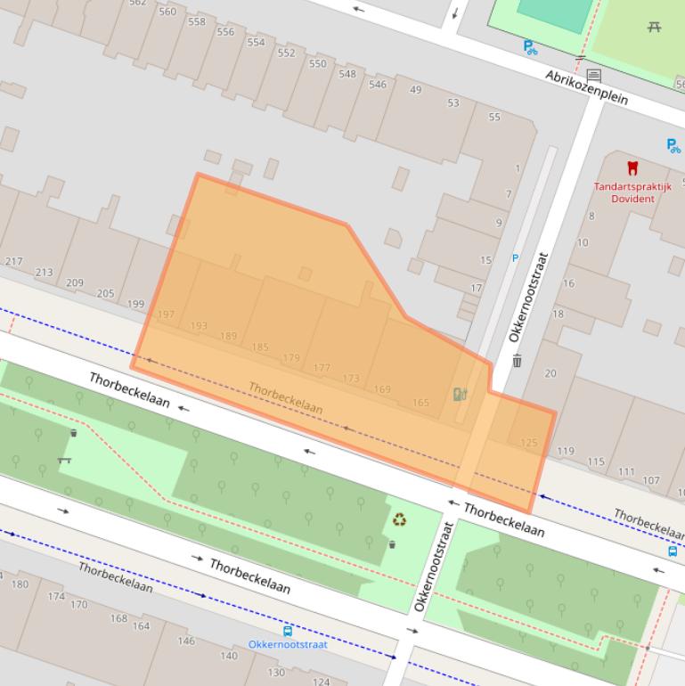 Kaart van postcodegebied 2564BJ.