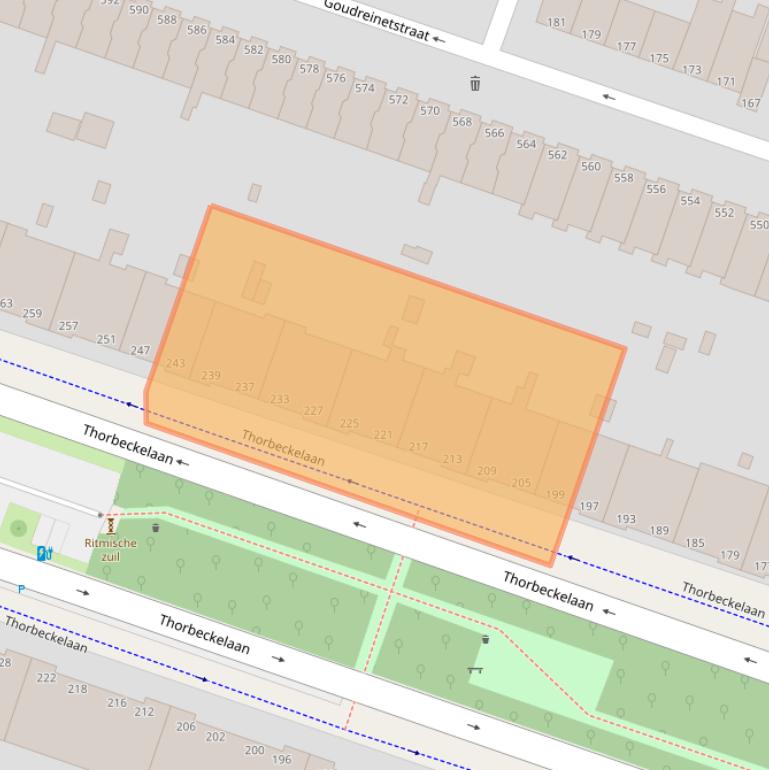 Kaart van postcodegebied 2564BK.