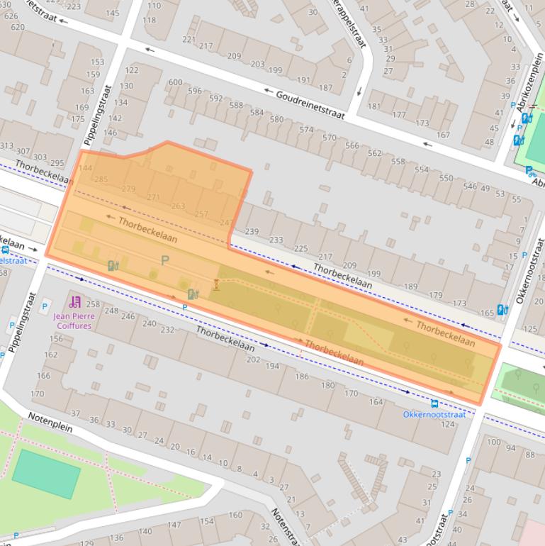 Kaart van postcodegebied 2564BL.