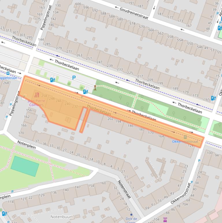 Kaart van postcodegebied 2564BW.