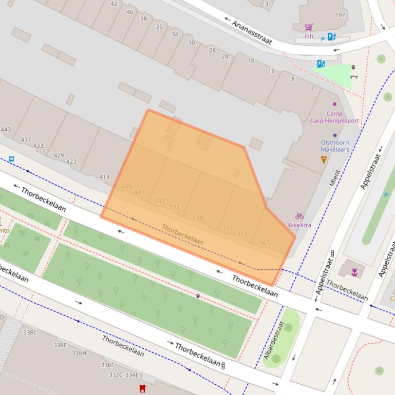 Kaart van postcodegebied 2564CA.