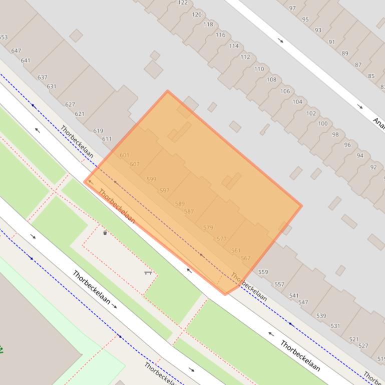 Kaart van postcodegebied 2564CE.