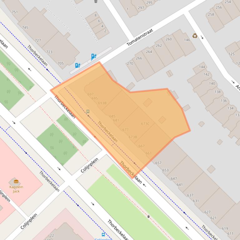 Kaart van postcodegebied 2564CH.