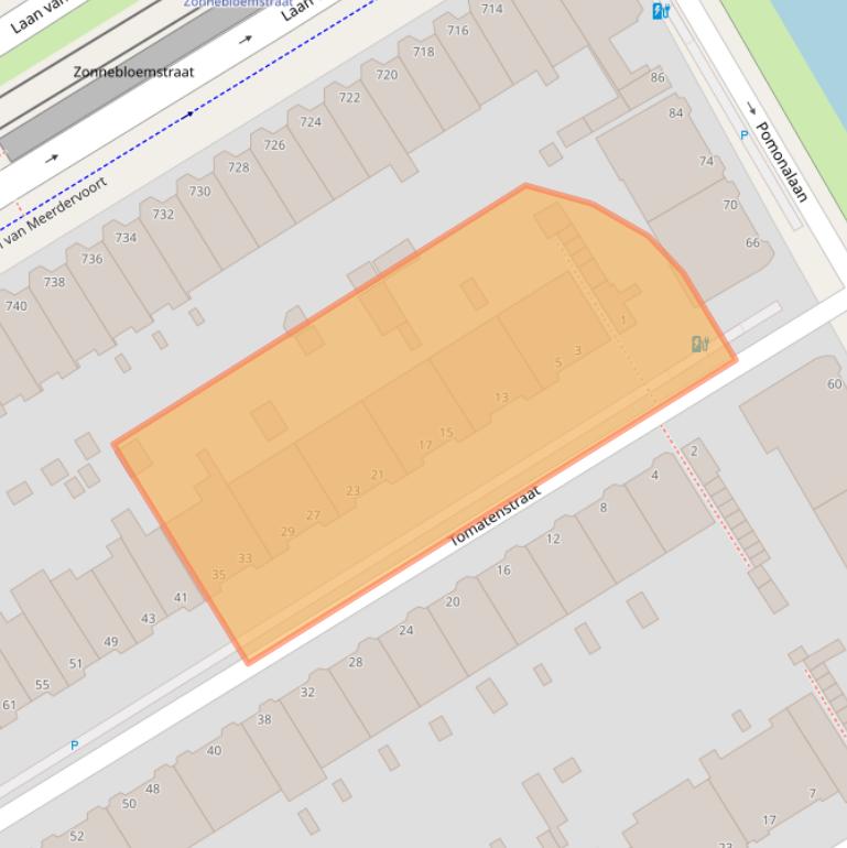 Kaart van postcodegebied 2564CK.