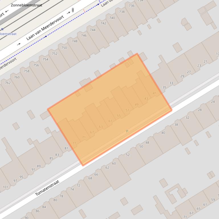 Kaart van postcodegebied 2564CL.