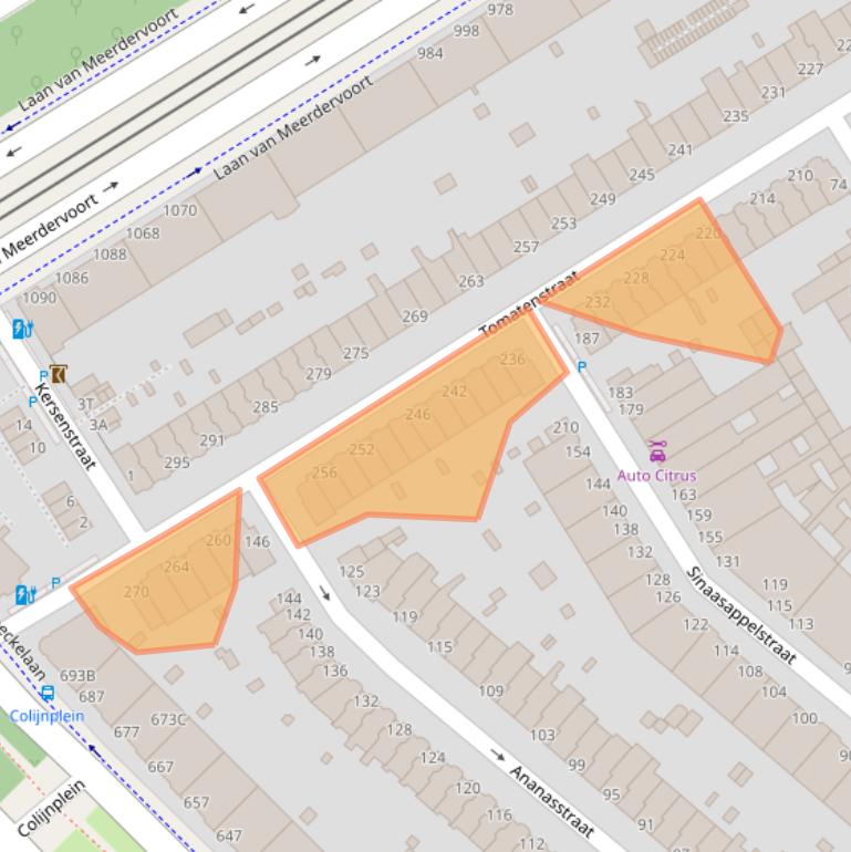 Kaart van postcodegebied 2564CZ.