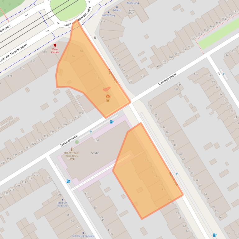 Kaart van postcodegebied 2564EA.