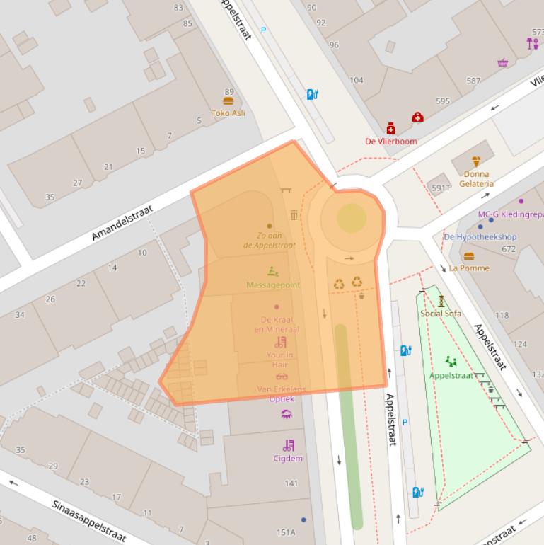 Kaart van postcodegebied 2564EC.