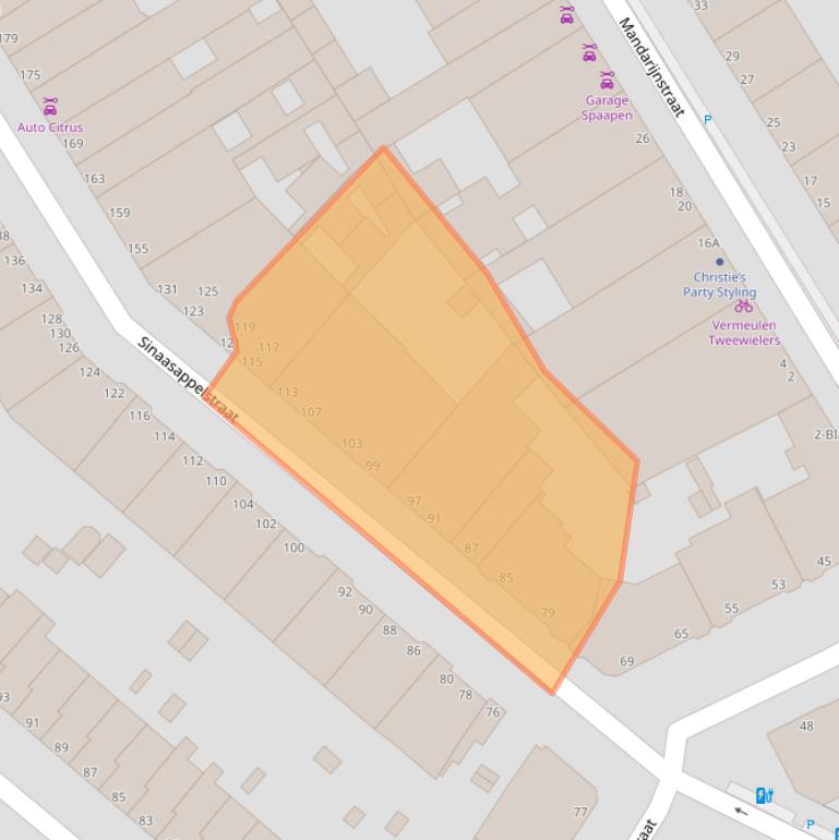 Kaart van postcodegebied 2564EN.
