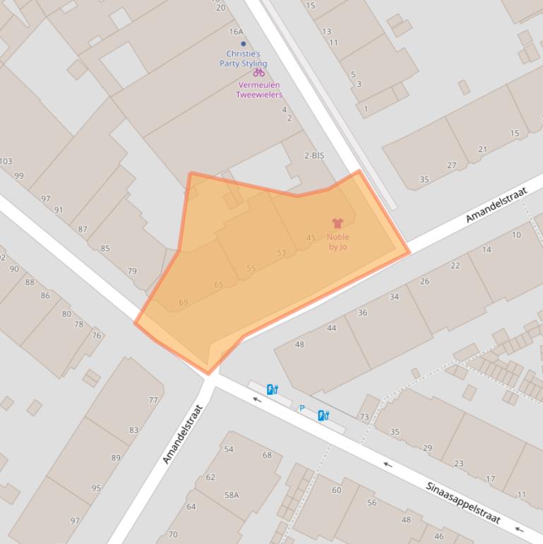 Kaart van postcodegebied 2564EW.