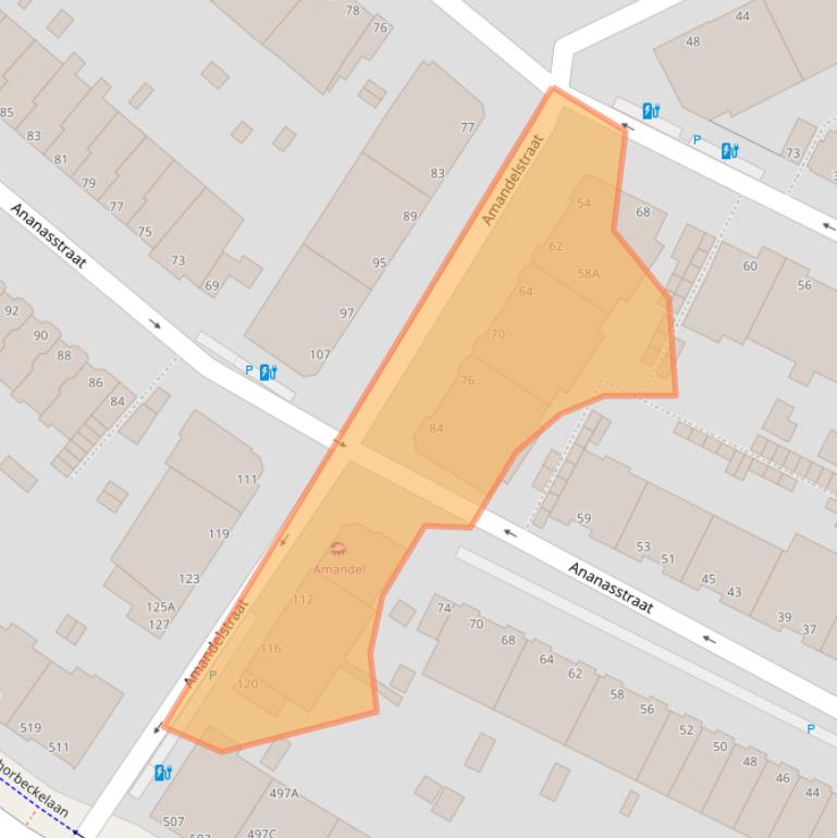 Kaart van postcodegebied 2564GA.