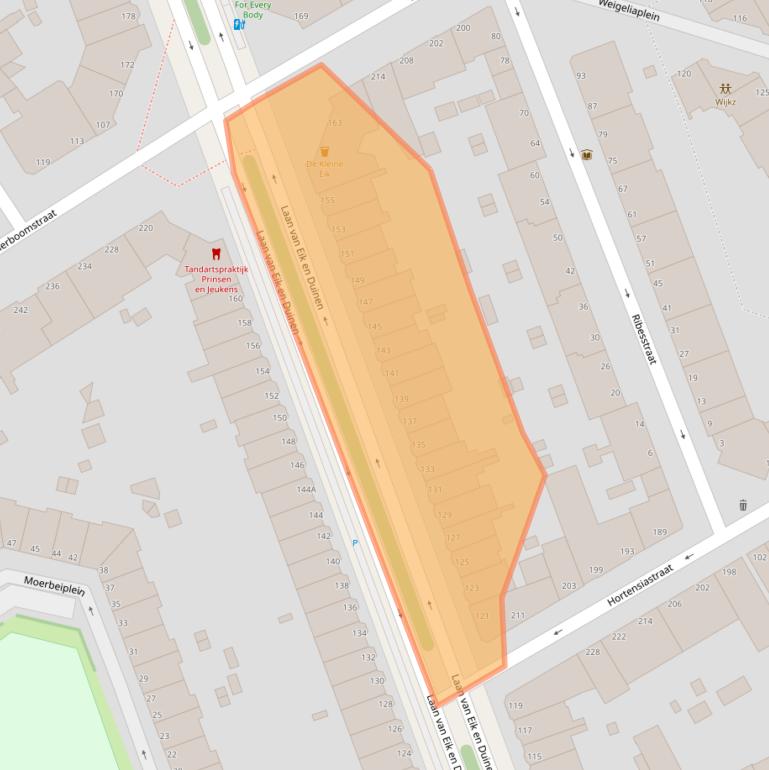 Kaart van postcodegebied 2564GN.