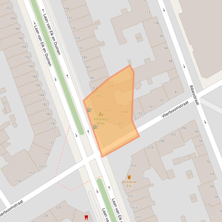 Kaart van postcodegebied 2564GP.