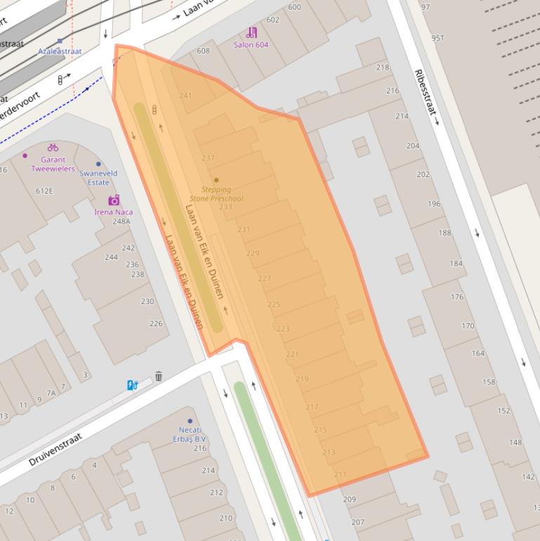 Kaart van postcodegebied 2564GS.