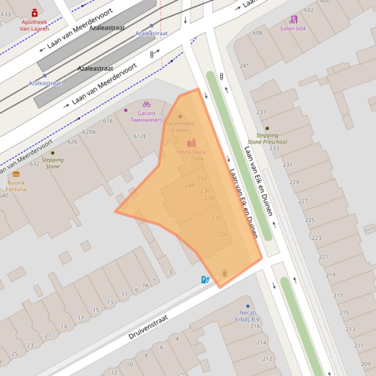 Kaart van postcodegebied 2564GZ.