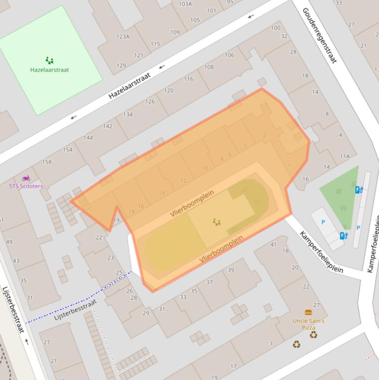 Kaart van postcodegebied 2564HA.