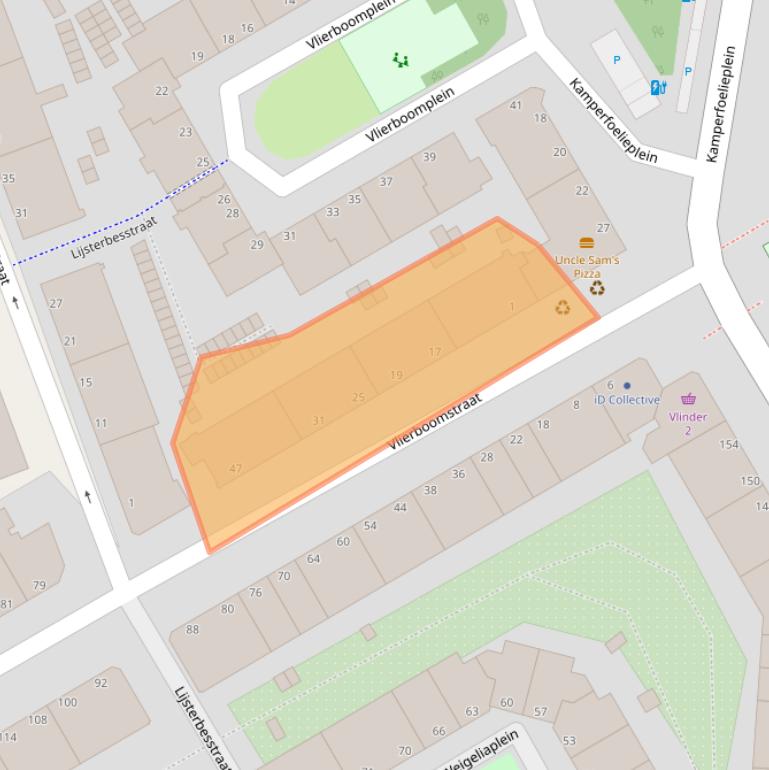 Kaart van postcodegebied 2564HC.