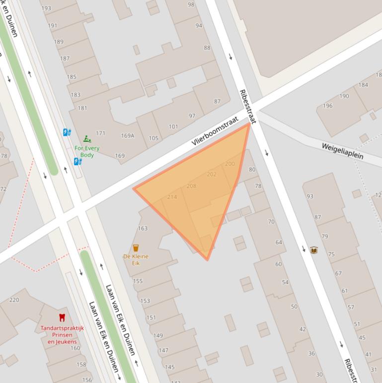 Kaart van postcodegebied 2564HP.