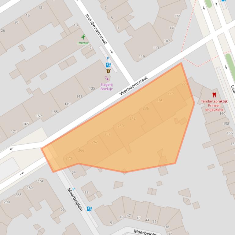 Kaart van postcodegebied 2564HR.