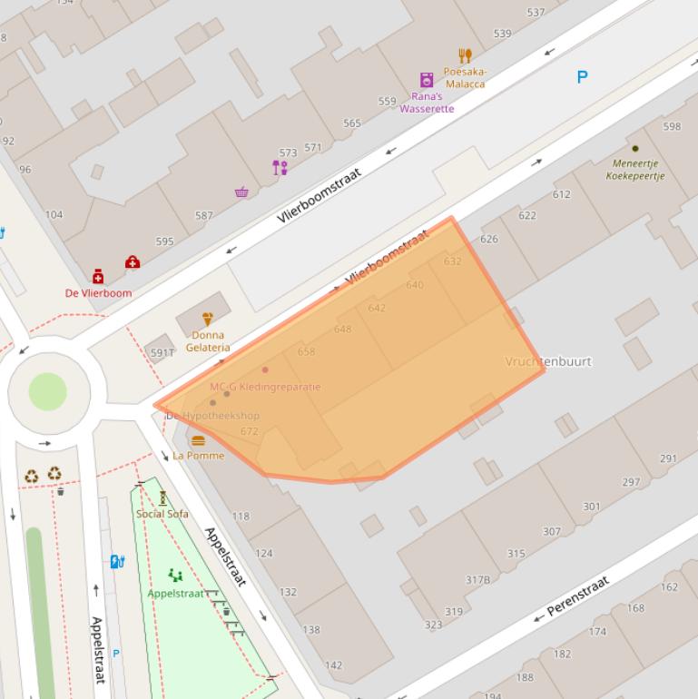 Kaart van postcodegebied 2564JR.