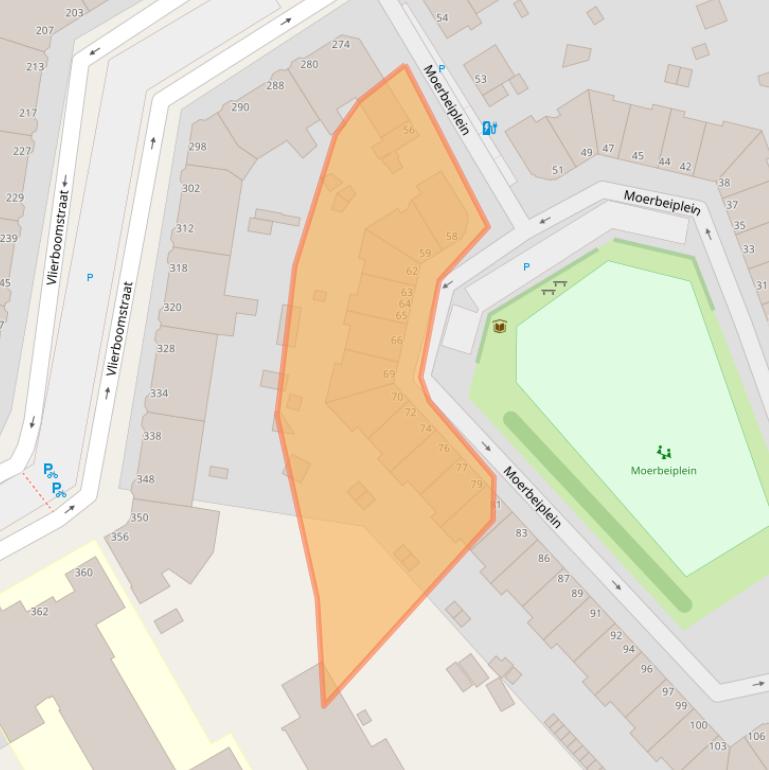 Kaart van postcodegebied 2564KC.