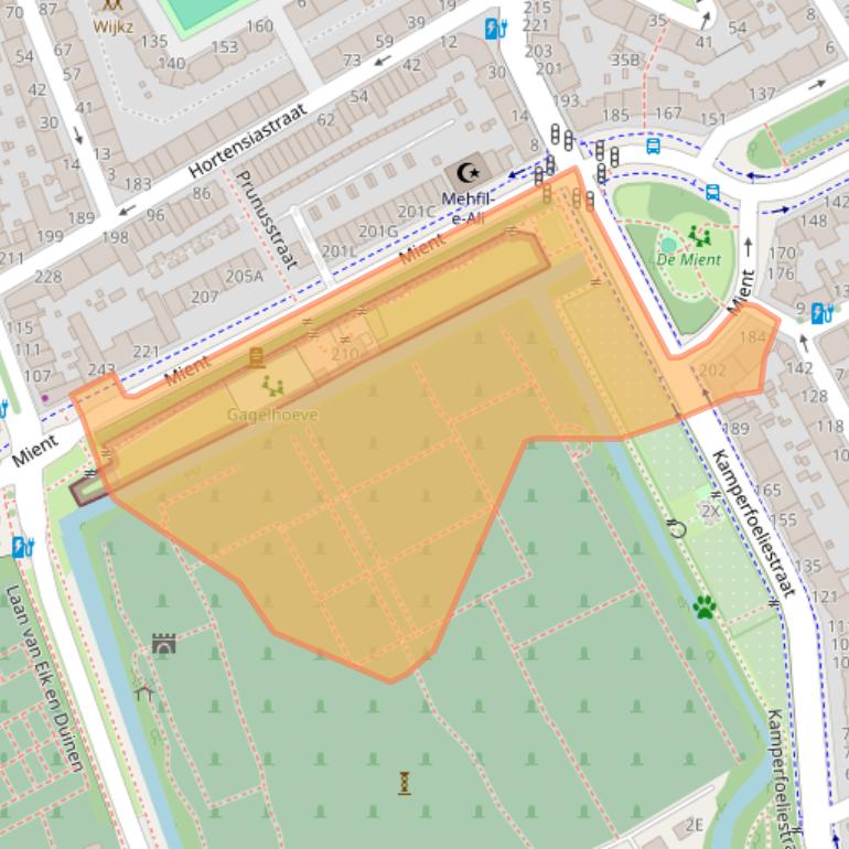 Kaart van postcodegebied 2564KT.