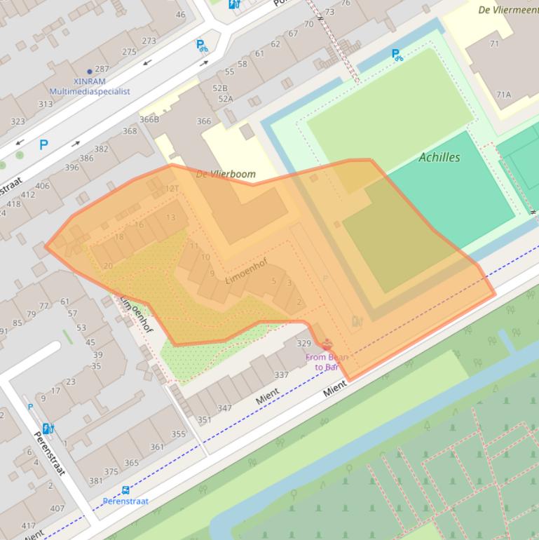 Kaart van postcodegebied 2564KV.
