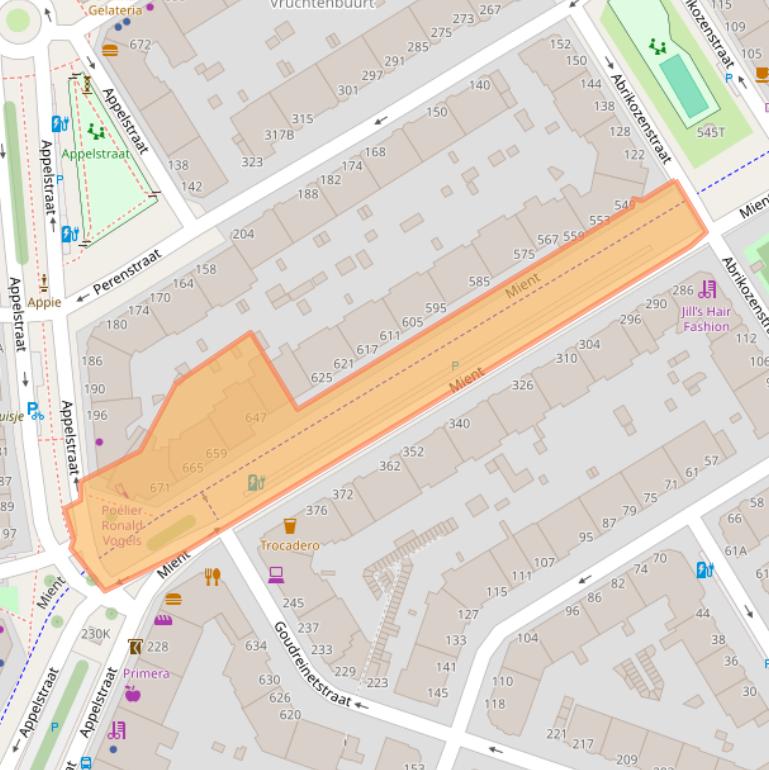Kaart van postcodegebied 2564LH.