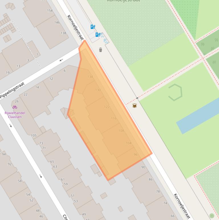 Kaart van postcodegebied 2564LT.